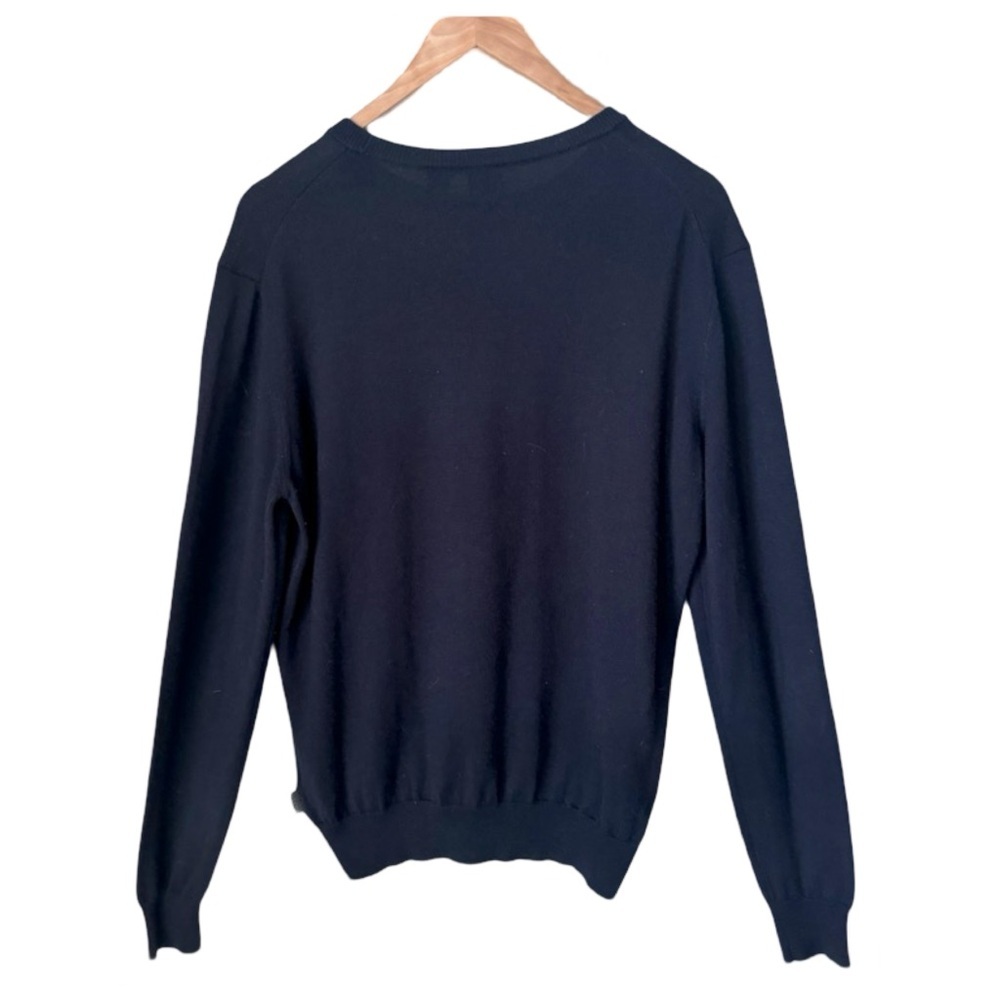 BOSS HUGO BOSS Wool Blend Logo Crewneck Pullover Sweater “Balduin” Dark Blue M - Picture 6 of 16